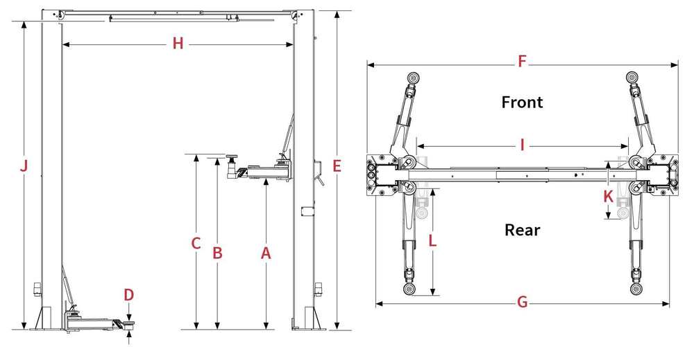 10K CAP/CLEARFLOOR/ADJ WIDTH/SCREW PADS/168IN OA HEIGHT