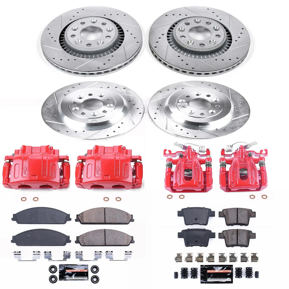 Power Stop 05-07 Ford Five Hundred Front & Rear Z23 Evolution Sport Brake Kit w/Calipers