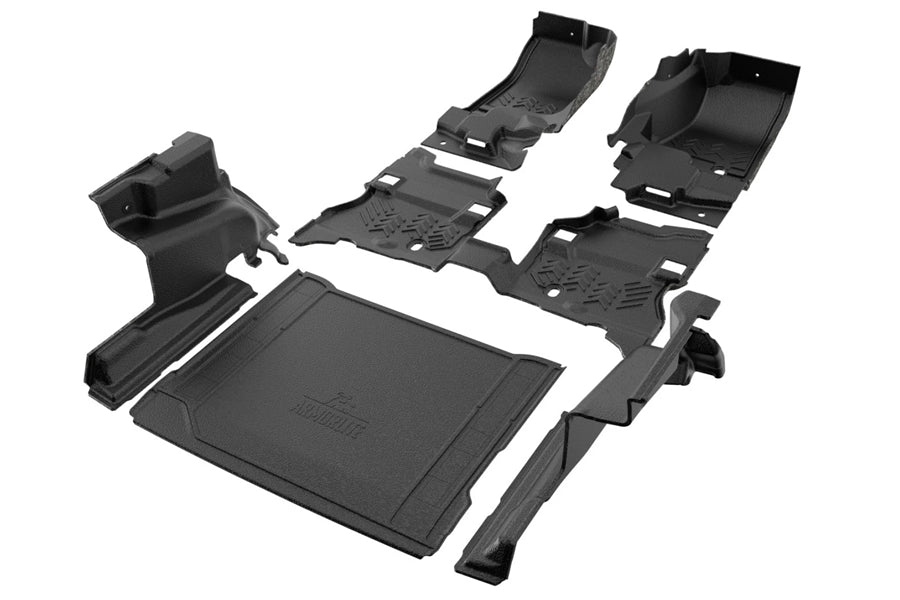 Armorlite 20-23 Jeep Wrangler 4XE full vehicle kit (front and rear flooring cargo mat wheelhouse covers (l/r) NO subwoofer mesa smoke
