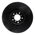 R1 00-03 BMW M5 Left Front Drilled & Slotted Black Brake Rotor