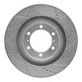 DFC 13-20 Hino 5 Rear Left Drilled & Slotted Silver Brake Rotor