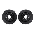 R1 14-19 Nissan X-Trail Front Drilled & Slotted Black Brake Rotor Set