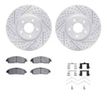 DFC 07-15 Acura MDX Front Drilled & Slotted Geoperformance Rotors 5000 Advanced Pads w/Hardware
