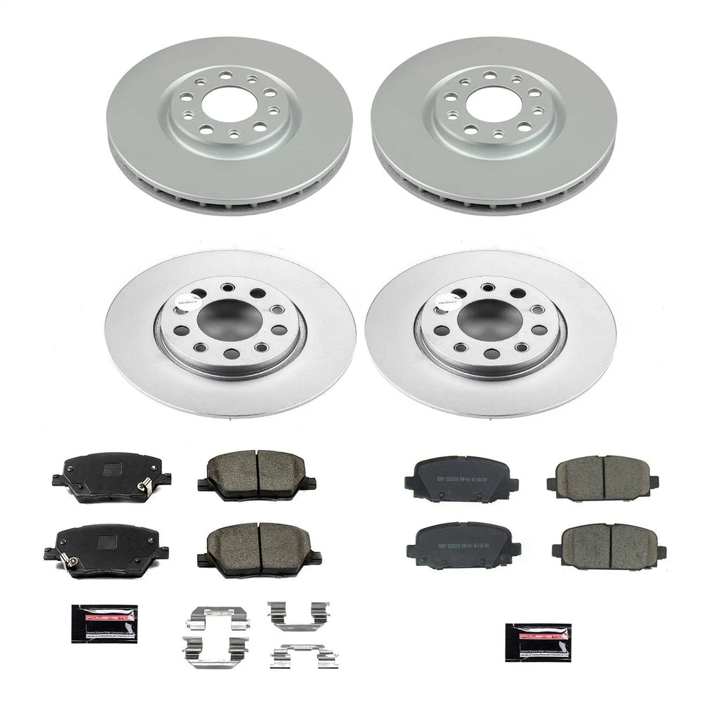 Power Stop 17-19 Jeep Compass Front & Rear Z17 Evolution Geomet Coated Brake Kit