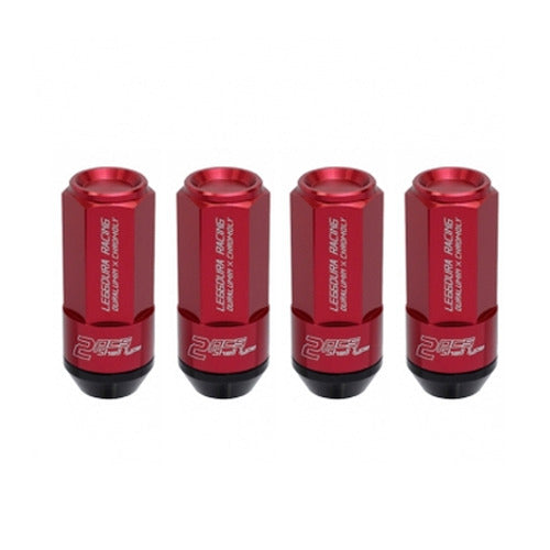 Project Kics Leggdura Racing Shell Type Lug Nut 53mm Closed-End Look 16 Pcs + 4 Locks 12X1.5 Red