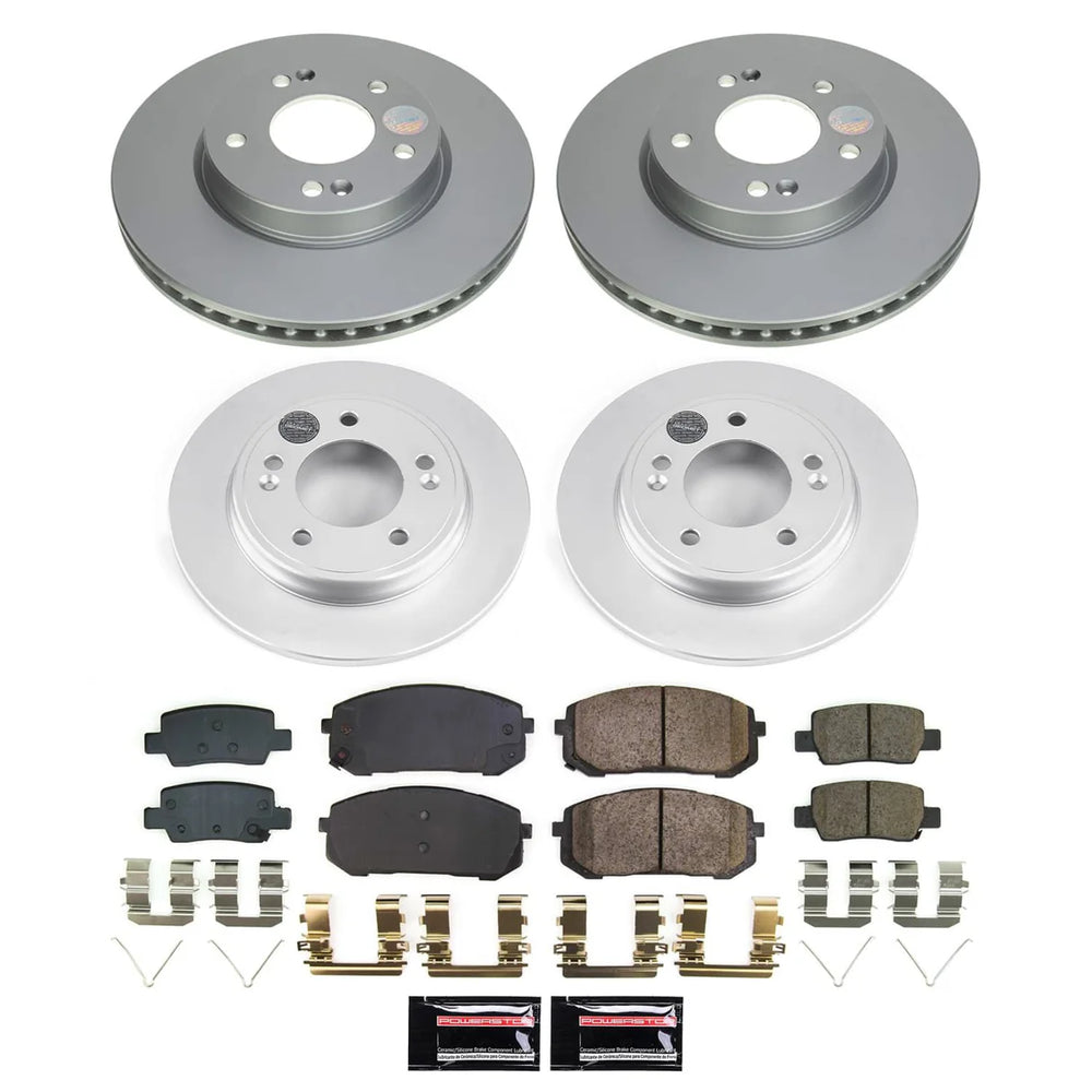Power Stop 21-23 Hyundai Elantra Front and Rear Z17 Coated Brake Kit