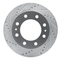 R1 03-04 Ford F-350 Super Duty 2WD Front Left Drilled & Slotted Silver Brake Rotor