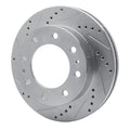 R1 03-04 Ford F-350 Super Duty 2WD Front Left Drilled & Slotted Silver Brake Rotor