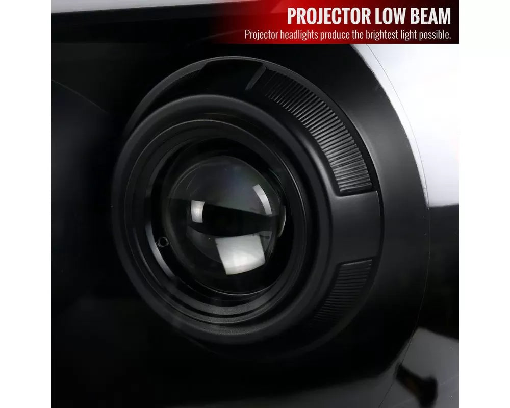 LED LIGHT BAR PROJECTOR HEADLIGHT WITH SEQUENTIAL SIGNAL MATTE BLACK