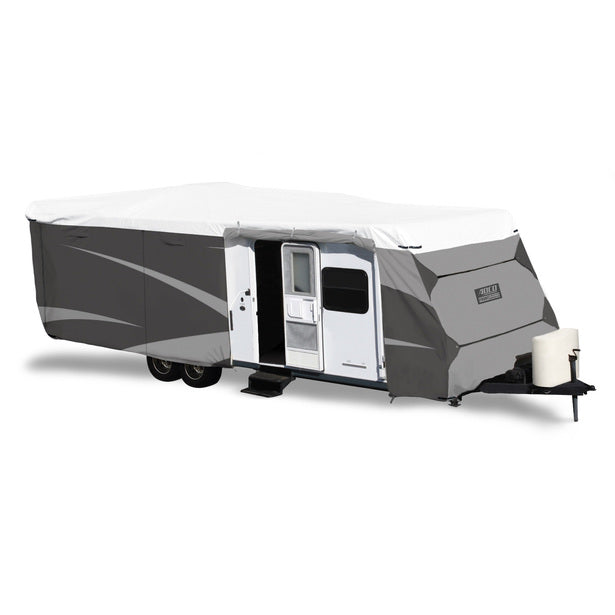 DESIGNER SERIES OLEFIN HD TRAVEL TRAILER COVER FITS 26 FT 1 IN 28 FT 6 IN GRAY
