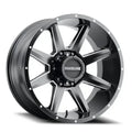 Aluminum Wheels 20x9 Stryker 954M Milled-Dimples Satin Black 18 Offset 6 on 139.7 Bolt Pattern 106.1 Bore Raceline