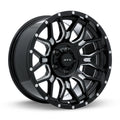 CLAW 20X9 8X180 ET0 CB125.1 GLOSS BLACK MILLED WITH RIVETS