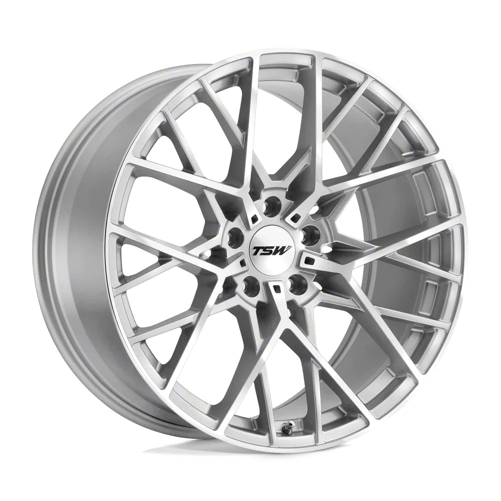 ~(31 lbs. 20X20X10)~ TSW SEBRING 18x8.5 5/114.3 ET30 CB76.1 SILVER W/ MIRROR CUT FACE