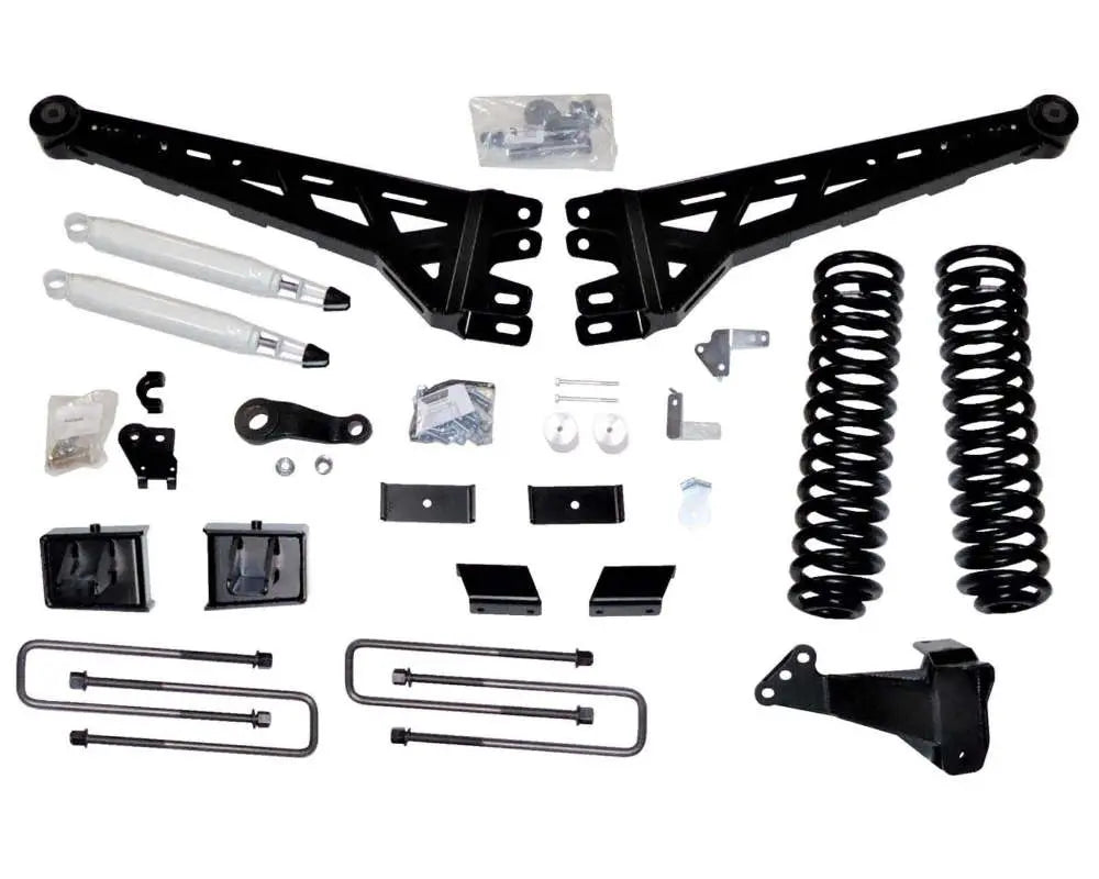 2017 - 2020 F-250 4in LIFT ( RADIUS ARM KIT ) FRONT SHOCKS 4.5in REAR BLOCK (BLACK POWDER)