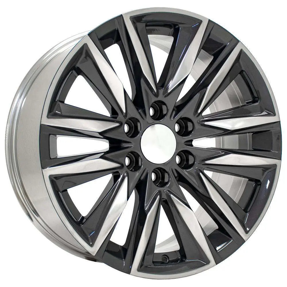 20 IN REPLICA WHEEL FITS CADILLAC ESCALADE CA91 GUNMETAL WITH POLISHED FACE 20