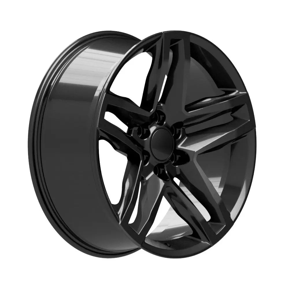 20 IN REPLICA WHEEL FITS CHEVROLET SILVERADO 1500 CV34B BLACK MACHINED WITH TI