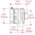 ALT GM BLACK 175A 1V HPR 3 WIRE