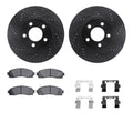 R1 Concepts Brake Rotors - D/S - Black w/ Ceramic Pads Hdw Fits Ford Ranger