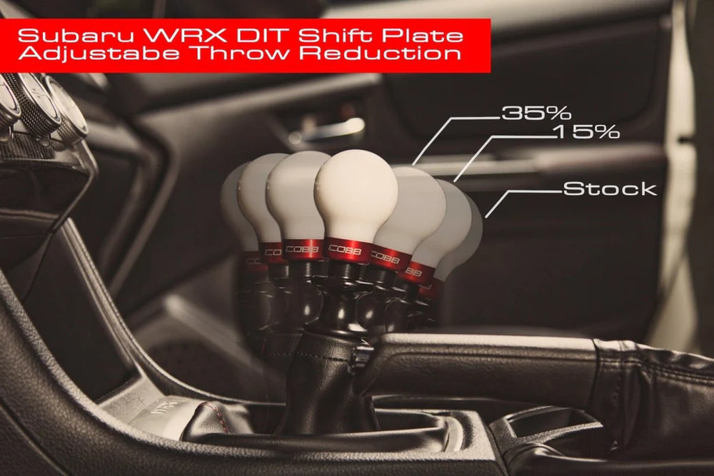 Cobb Tuning Subaru STI 6MT Stage 2 Drivetrain Package - Stealth Black Shift Knob - White w Stealth Black Lockout Pull