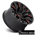 D823 20X10 6X135 G-BLK MILL C-RED -