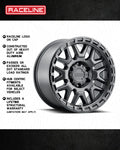 Aluminum Wheels 16x8 Krank 953B Satin Black 0 Offset 5 on 114.3 Bolt Pattern 72.62 Bore Raceline