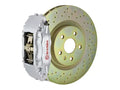 Brembo 05-14 Mustang GT Excl non-ABS Equipped Fr GT BBK 4Pist Cast 2pc 355x32 1pc Rtr Drill-Silver