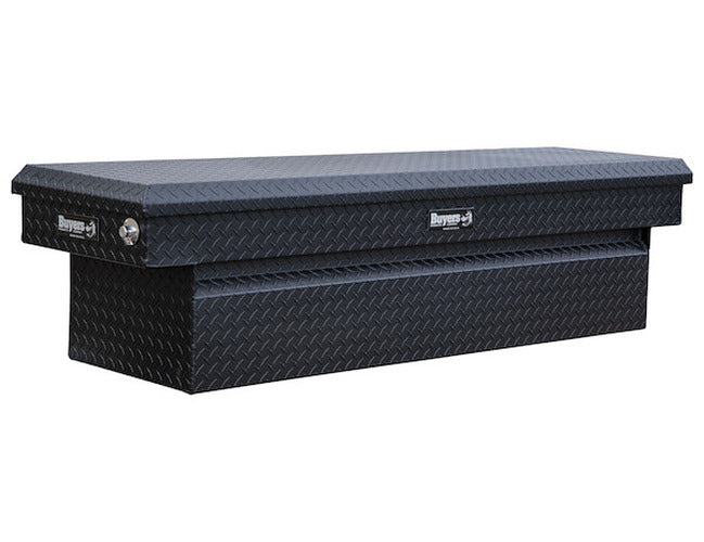 MATTE BLK DIAMOND TREAD ALUM CROSSOVER TRUCK TOOL BOX (18X27X71 INCH)