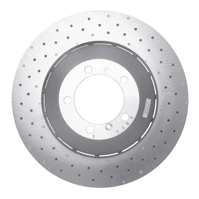 R1 Concepts Hi-Carbon Alloy GEOMET Coated Rotor - Drilled Fits Porsche 911