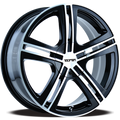 ~(34 lbs. 20X20X9)~ TR62 (3262) BLACK/MACHINED FACE/MACHINED LIP 18X7.5 5-100/5-114.3 40MM 72.62MM