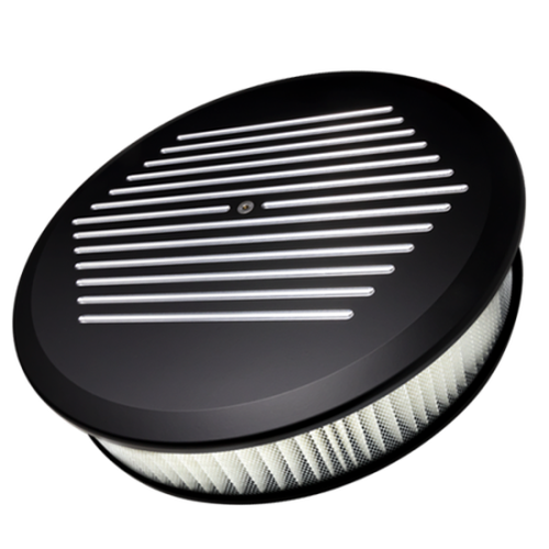 Air Cleaner 14in Round Ball Milled Black
