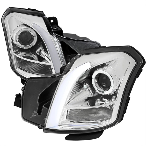 LED BAR PROJECTOR HEADLIGHT CHROME HOUSING CLEAR LENS - NO REFLECTOR SWITCHBACK LED LIGHT BAR LED SEQUENTIAL SIGNAL H1 HIGH H1 LOW