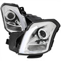 LED BAR PROJECTOR HEADLIGHT CHROME HOUSING CLEAR LENS - NO REFLECTOR SWITCHBACK LED LIGHT BAR LED SEQUENTIAL SIGNAL H1 HIGH H1 LOW