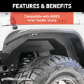 0718 JK TUBULBAR FRONT FENDER FLARE RAW