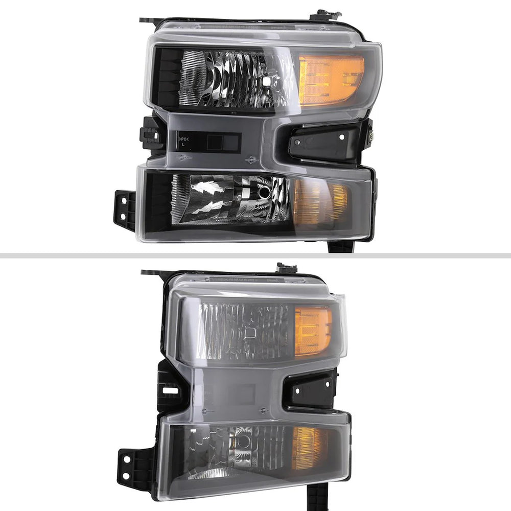 1500 OE HEADLIGHTS HALOGEN MODELS BLACK HOUSING CLEAR LENS - NO BULBS INCLUDED