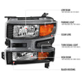 1500 OE HEADLIGHTS HALOGEN MODELS BLACK HOUSING CLEAR LENS - NO BULBS INCLUDED