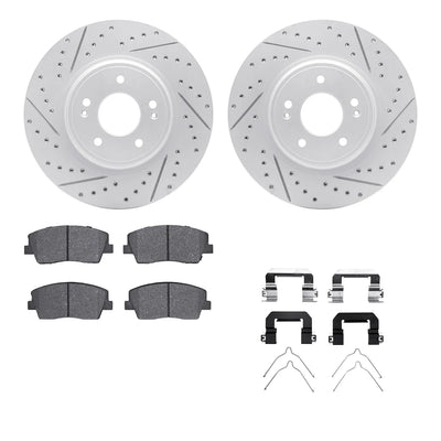 R1 18-23 Genesis G70 Front Drill/Slot Carbon Coated Rotor Set w/Optimum Pads