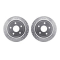 R1 22-25 Lexus LX600 Rear Drilled & Slotted Silver Brake Rotor Set
