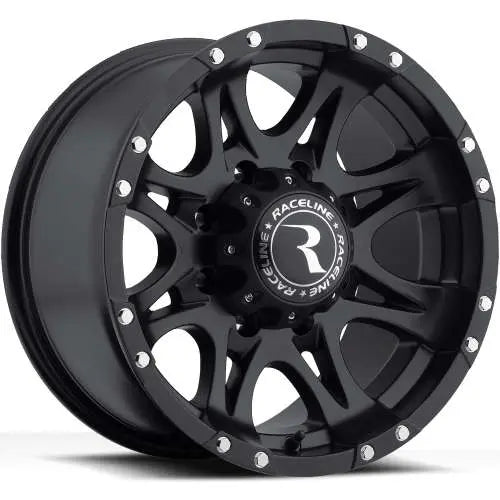 Aluminum Wheels 18x9 Raptor 981 Matte Black 20 Offset 8 on 170 Bolt Pattern 125 Bore Raceline