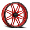 Aluminum Wheels 20x7 Krank XL UTV A11R Red Satin Black Bead Ring 0 Offset 4 on 156 Bolt Pattern 132.5 Bore Raceline