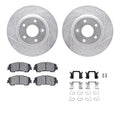R1 14-23 Nissan Qashqai Front Drilled & Slotted Silver Brake Rotor Set w/Ceramic Pads and Hardware