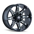 ~(38 lbs. 20X20X10)~ RAMPAGE (8090) BLACK/MILLED SPOKES 18X9 5-150/5-139.7 18MM 110MM
