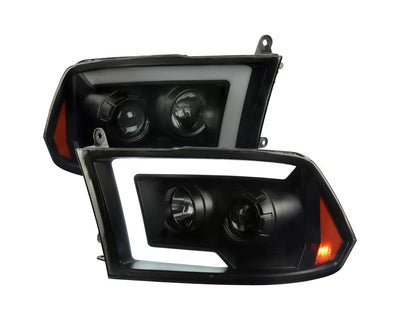 1500 / 2500 / 3500 PROJECTOR HEADLIGHTS WITH SEQUENTIAL TURN SIGNAL SMOKED LENS AND MATTE BLACK HOUSING