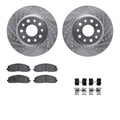 R1 18-24 Jeep Wrangler Front Drilled & Slotted Silver Brake Rotor Set w/Optimum OE Pads and Hardware