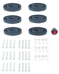 LED OVAL BOAT LIGHT KIT BLK. BLUE (4) & WHITE (2) LED 6PK.