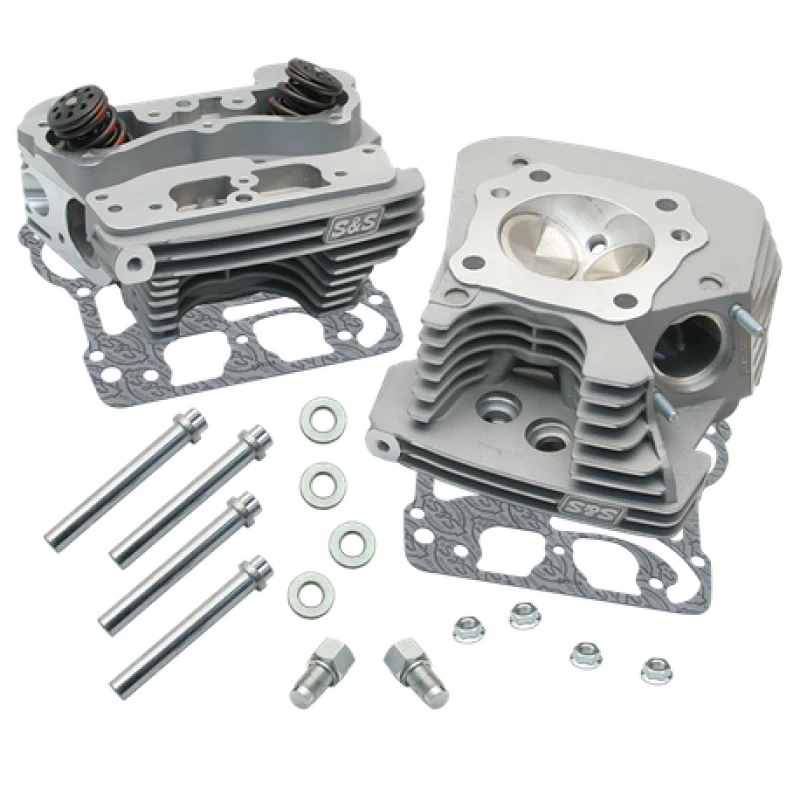 S&S Cycle 99-05 BT Super Stock 91cc Cylinder Heads - Wrinkle Black