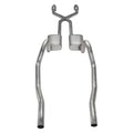 Crossmember Back w X-Pipe Exhaust System 75-76 Mopar A-Body Split Rear Dual Exit 2.5 in Intermediate And Tail Pipe Turbo Pro Mufflers Hardware Incl Tip Not Incl Catalytic Converter Incl Pypes Exhaust