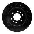 R1 07-21 Ford Expedition Front Right Drilled & Slotted Black Brake Rotor