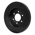 R1 07-21 Ford Expedition Front Right Drilled & Slotted Black Brake Rotor