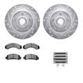 R1 Concepts Silver Drilled Slotted Rotors with 5000 Oep Brake Pads Hdw Fits Ford Explorer
