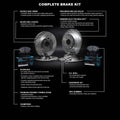 R1 E- Line Series Brake Rotor - D/S - Black w/ Ceramic Pads Hdw Fits Lexus IS250